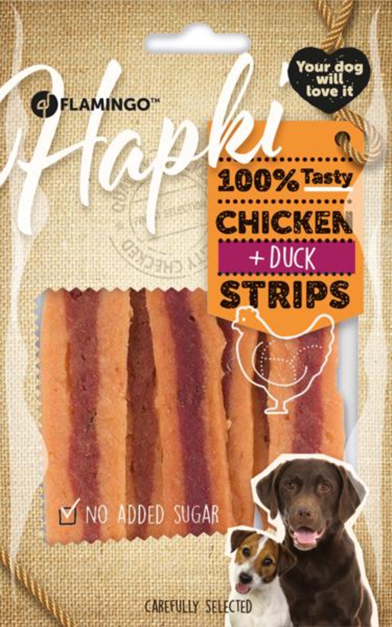 Flamingo Snacks Hapki Strisce con pollo & con anatra 