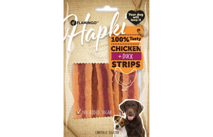 Flamingo Snacks Hapki Strisce con pollo & con anatra 