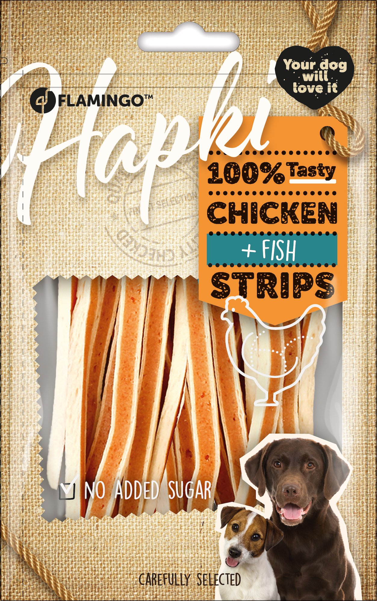 Flamingo Snacks Hapki Strisce con pollo & Pesce 