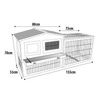 Flamingo Rabbit hutch Sunshine Cottage Grey