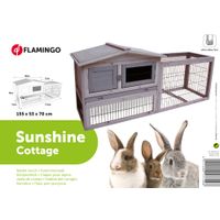Flamingo Rabbit hutch Sunshine Cottage Grey