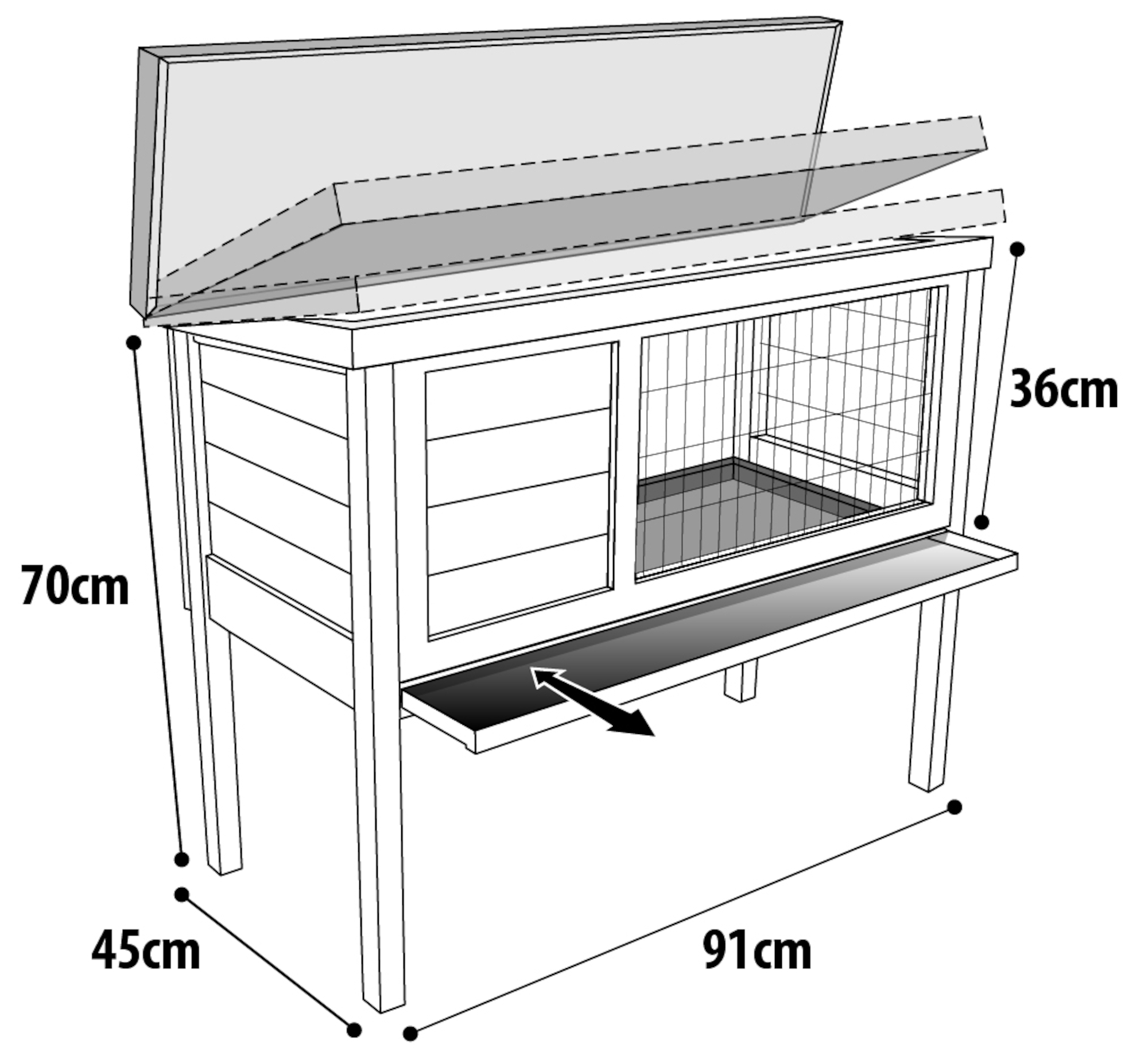 Flamingo Rabbit hutch Bunny Classic Brown