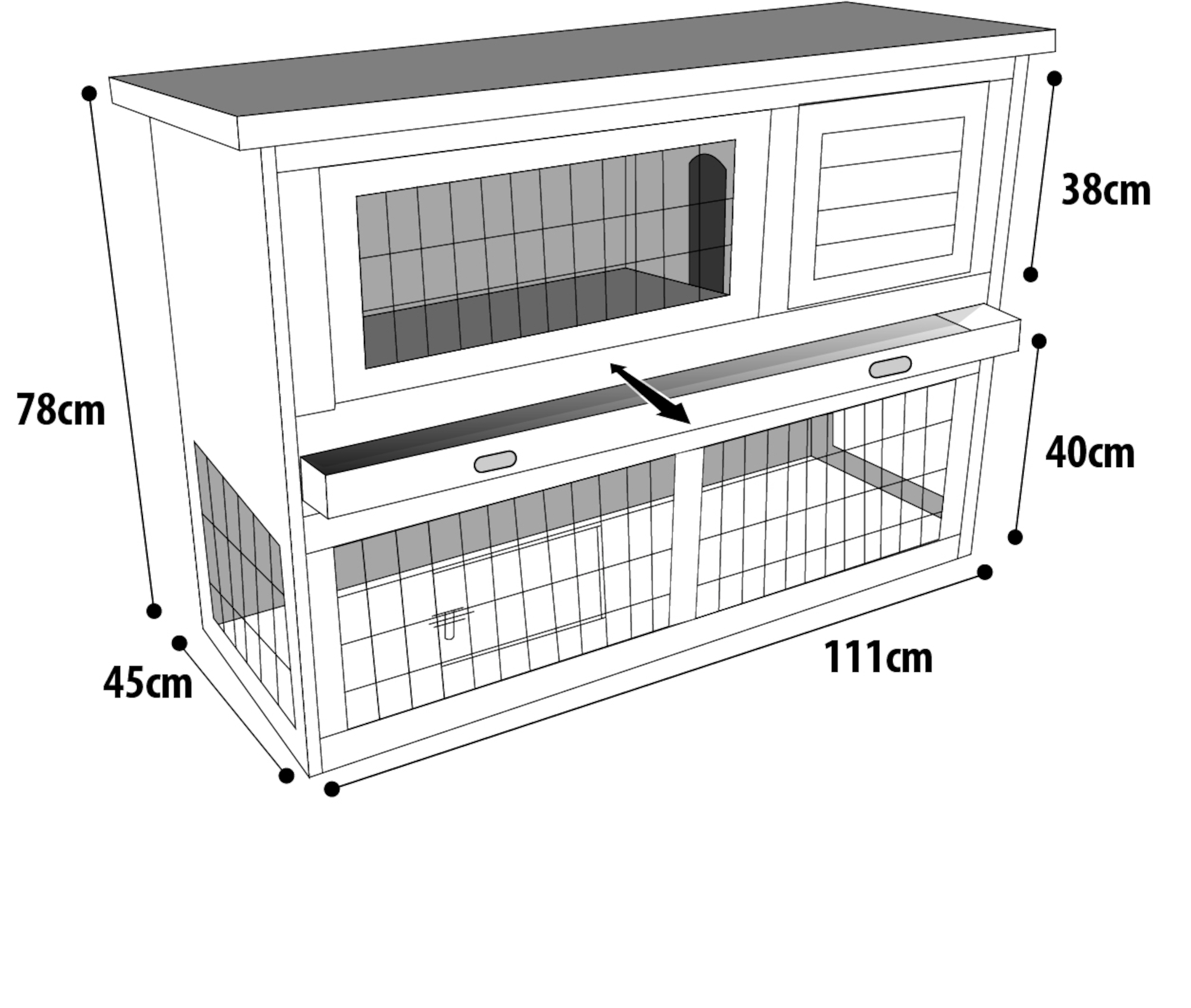 Flamingo Rabbit hutch Loft Classic  Brown