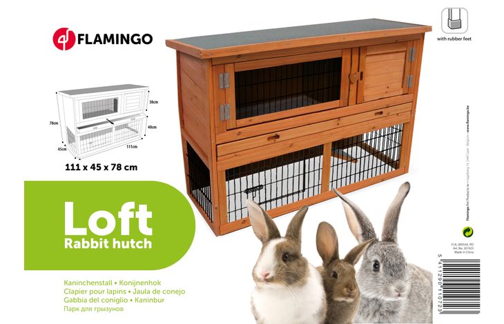 Flamingo Rabbit hutch Loft Classic  Brown