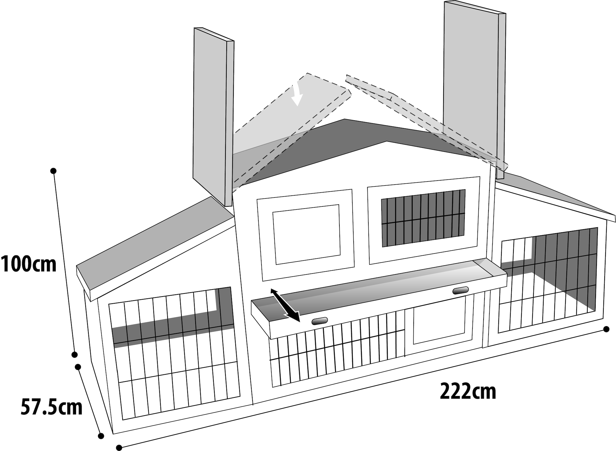 Flamingo Casetta per conigli Villa Scandic Grigio