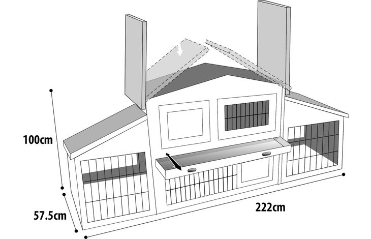 Flamingo Casetta per conigli Villa Scandic Grigio