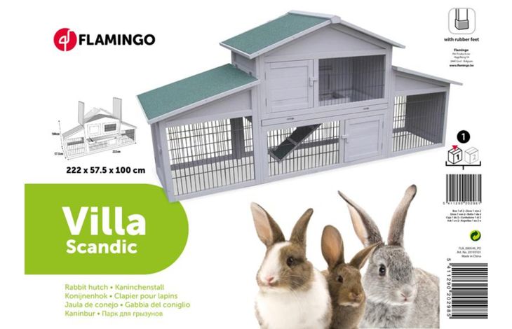 Flamingo Casetta per conigli Villa Scandic Grigio