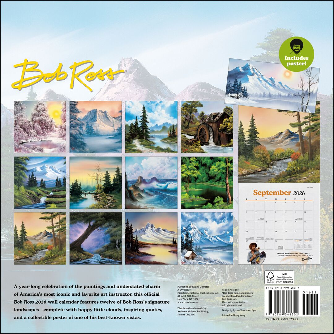 Flame Tree Publishing Kalender 26 Bob Ross amp