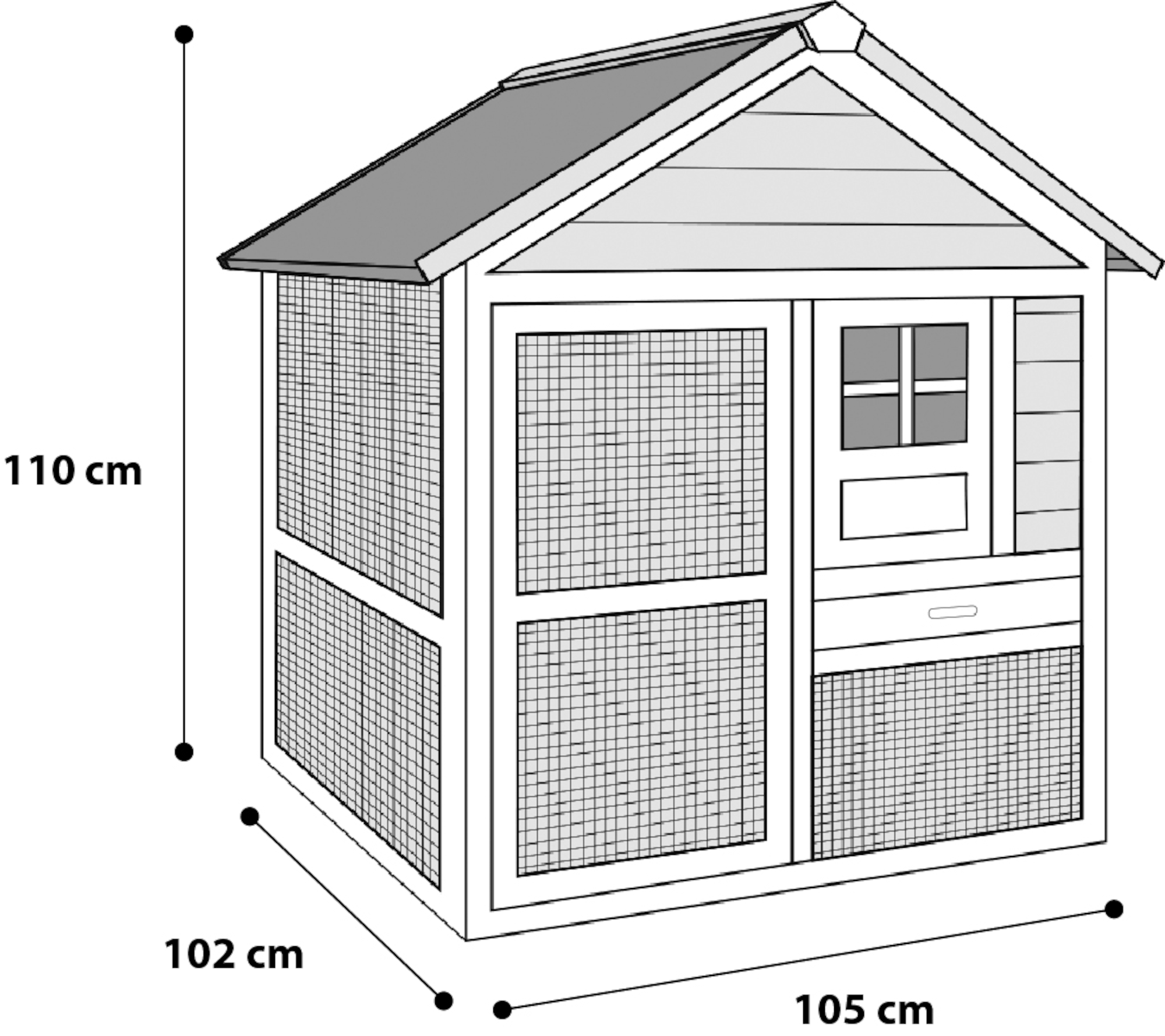 Flamingo Rabbit hutch Flappy Urban Brown