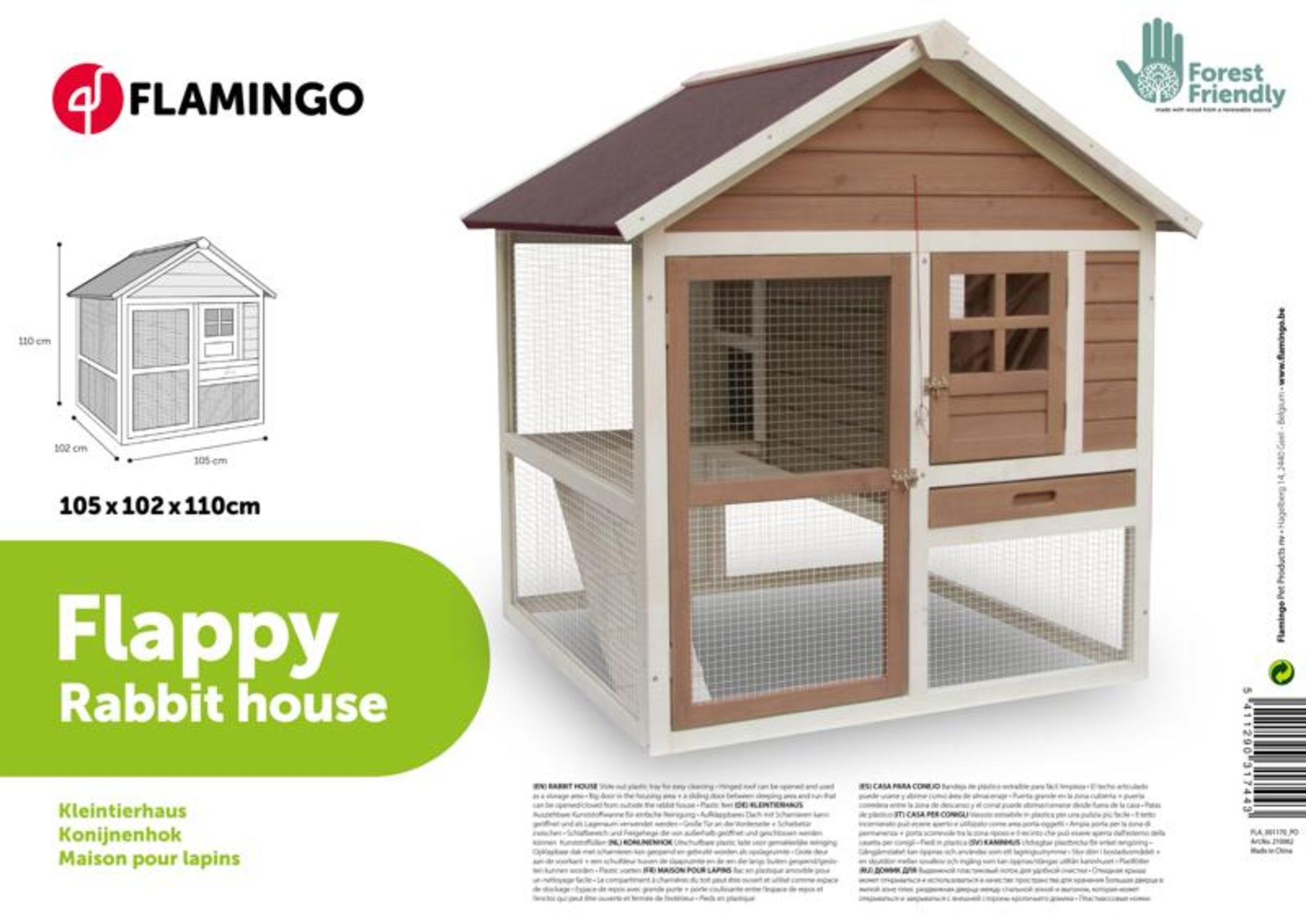 Flamingo Rabbit hutch Flappy Urban Brown