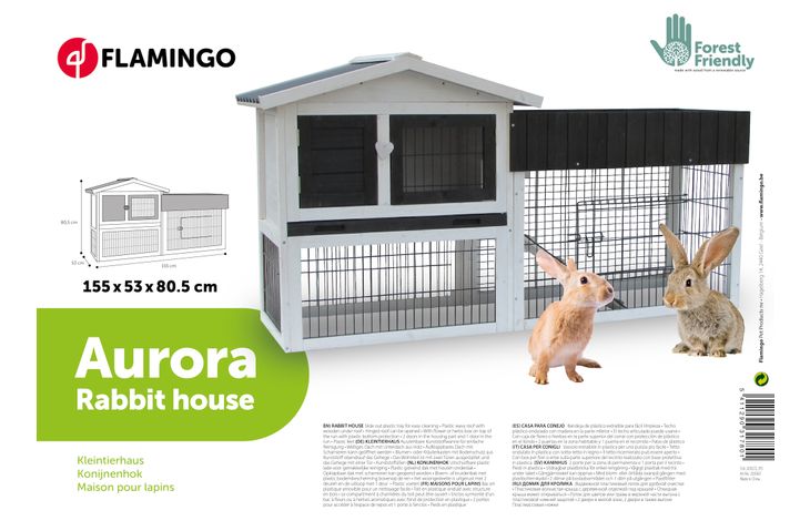 Flamingo Konijnenhok Aurora Rustic Grijs