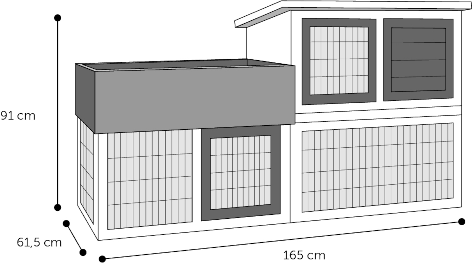 Flamingo Rabbit hutch Floret Urban Brown