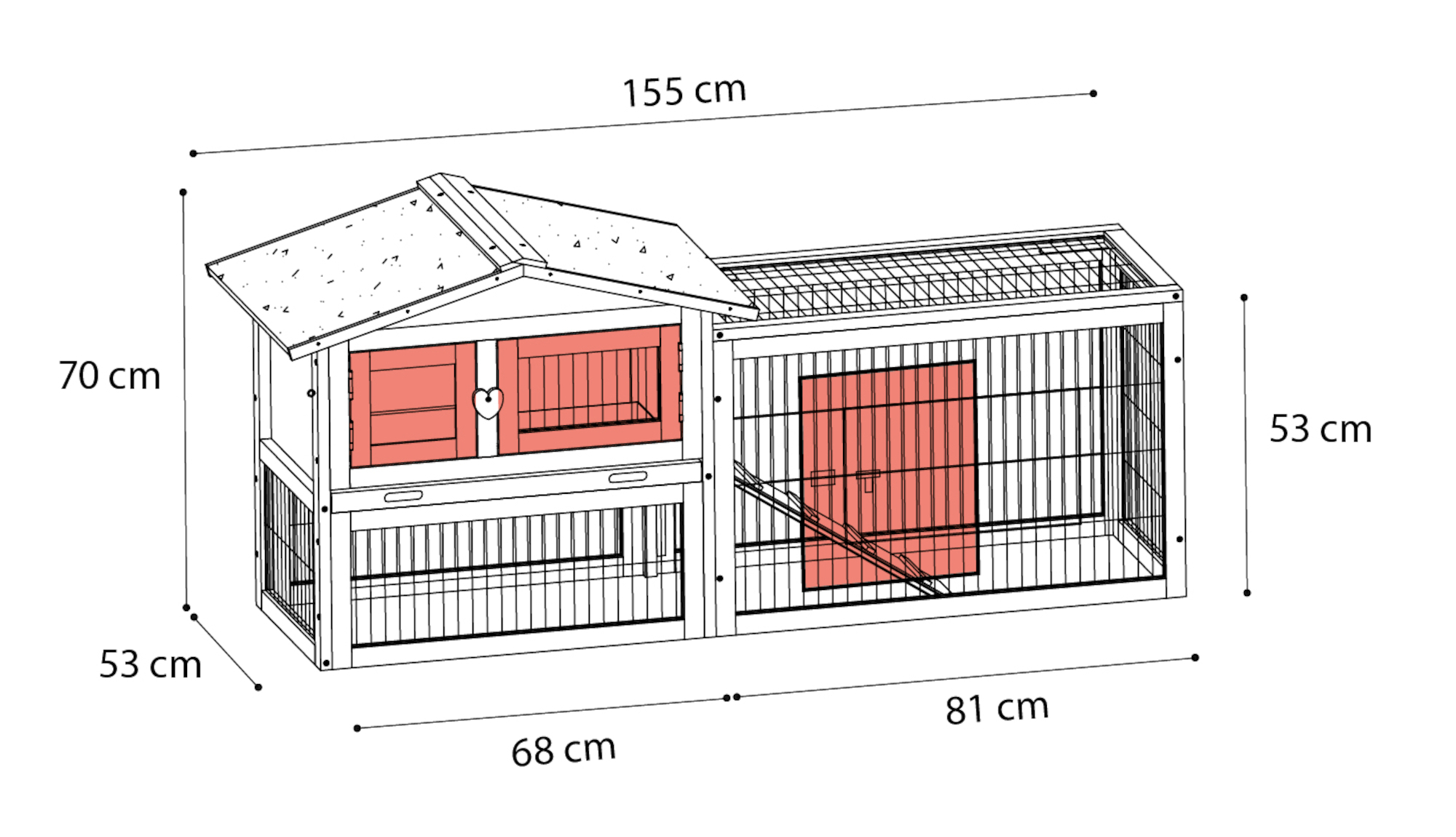 Flamingo Kaninchenstall Sunshine Urban Braun