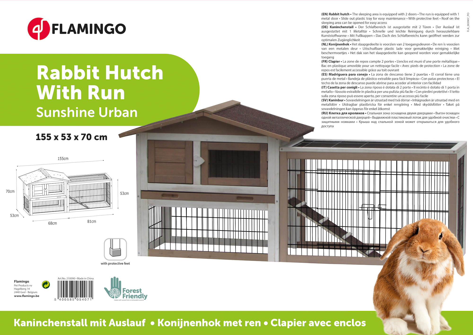 Flamingo Kaninchenstall Sunshine Urban Braun