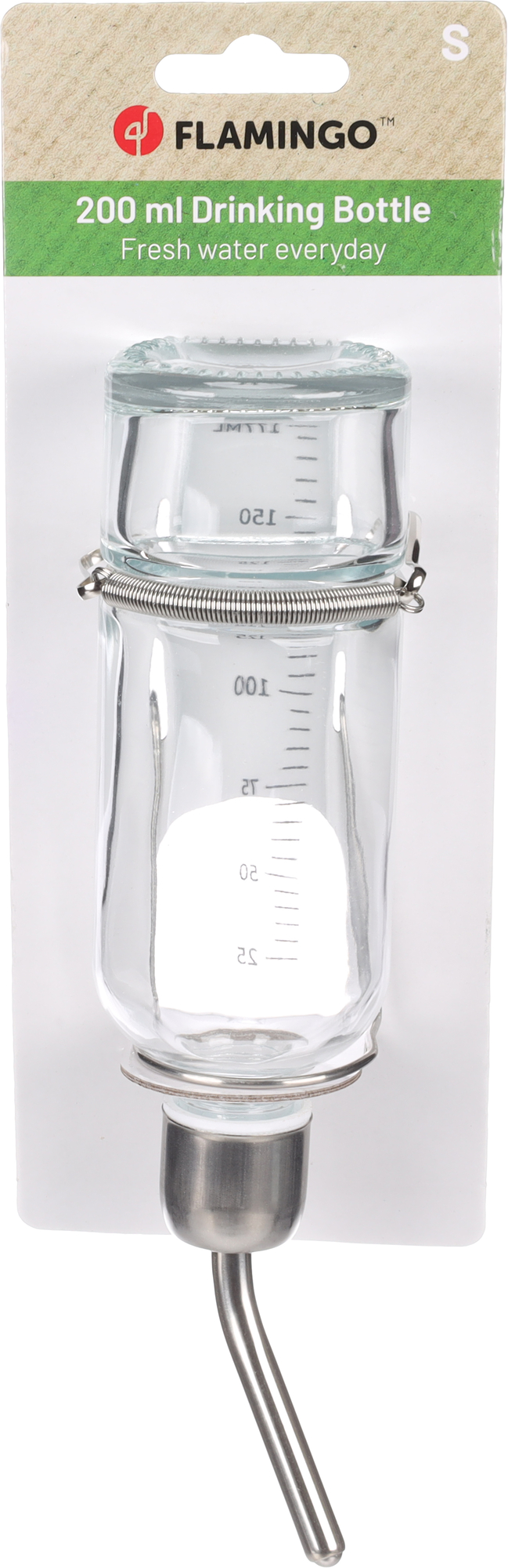 Flamingo Drinking bottle Athina Transparent & Silver