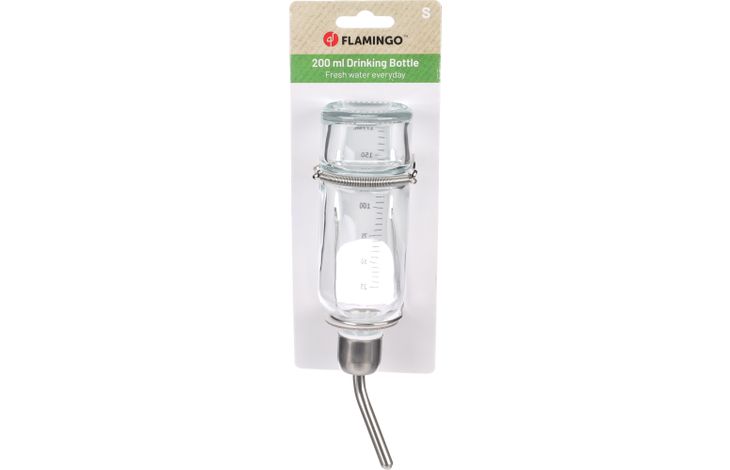 Flamingo Drinkfles Athina Transparant & Zilver