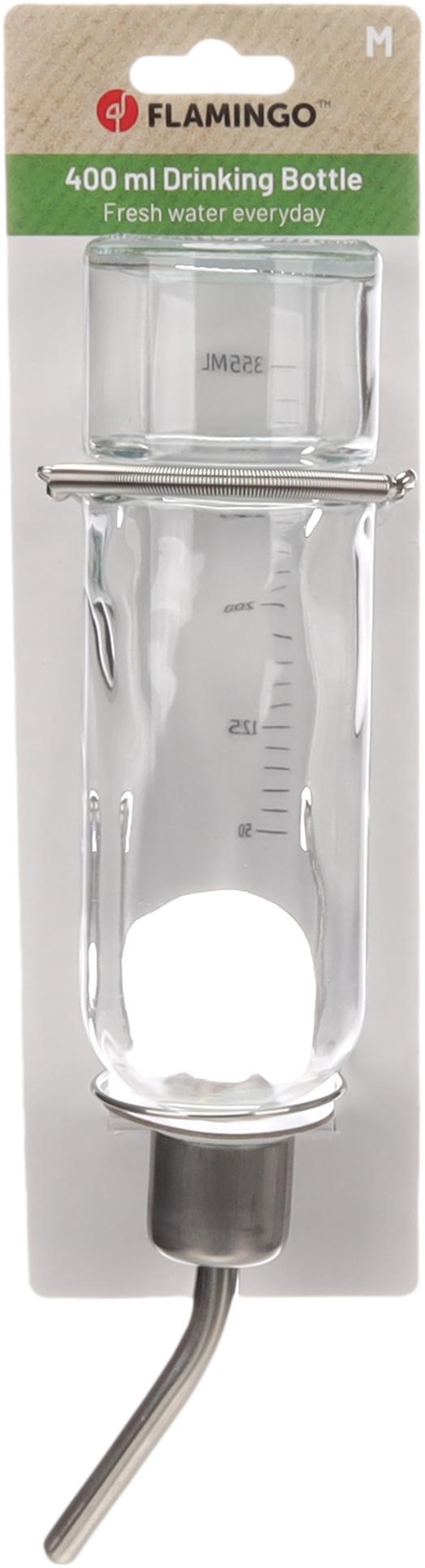 Flamingo Drinking bottle Athina Transparent & Silver