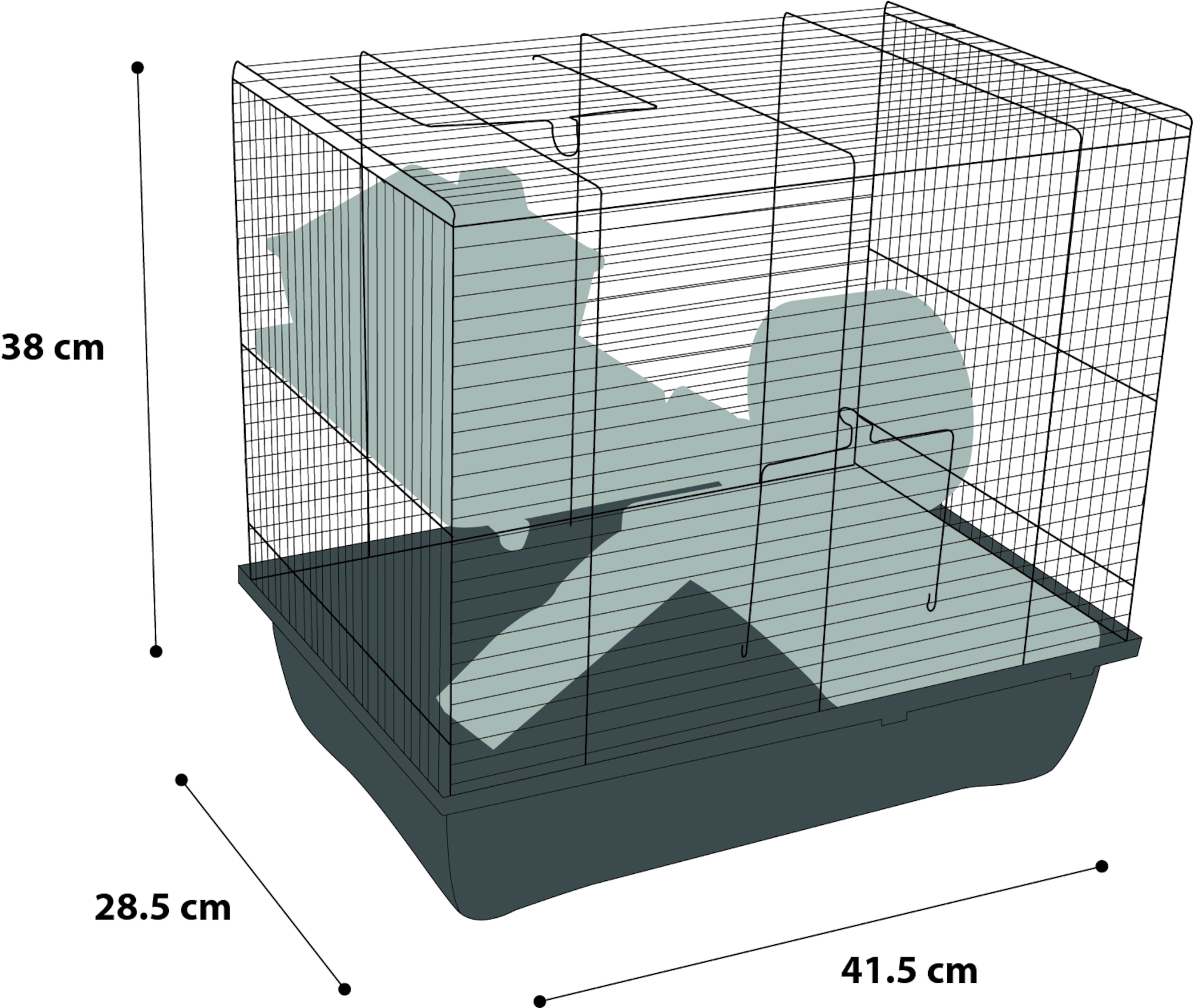 Flamingo Cage Enzo 2 Bordeaux Black