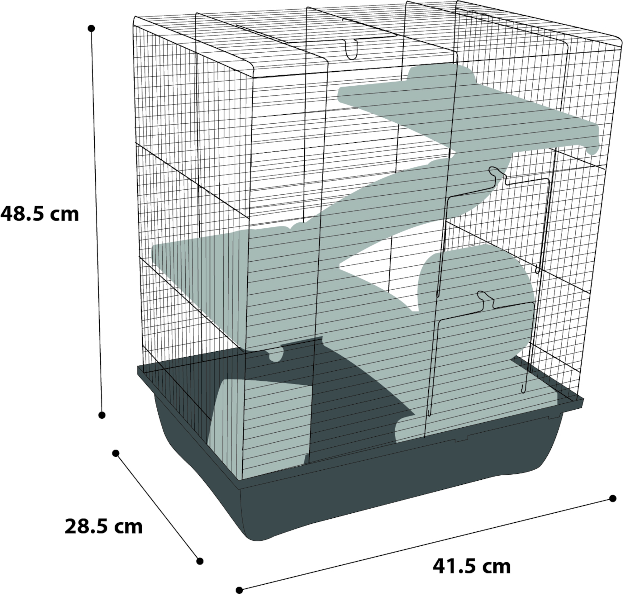 Flamingo Cage Enzo 3 Bordeaux Black
