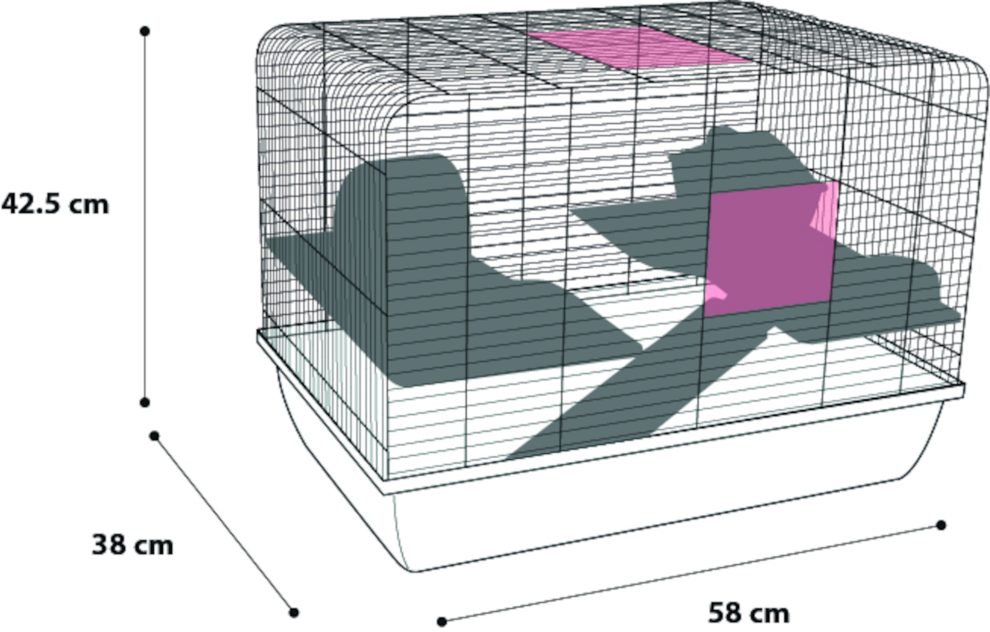 Flamingo Cage Milo 2 Beige Black