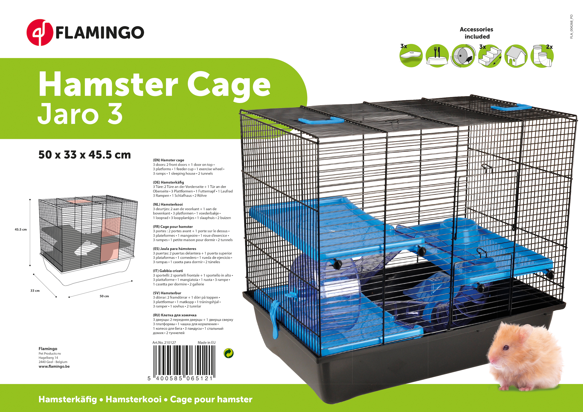 Flamingo Kooi Jaro 3 Blauw Zwart