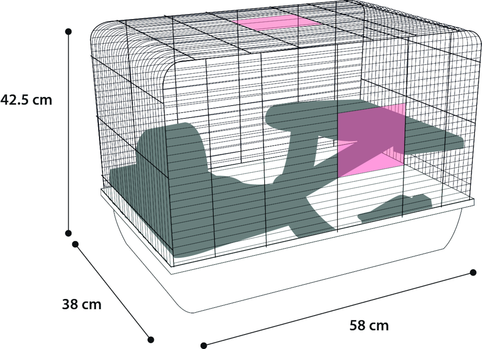 Flamingo Cage Milo 2 Bordeaux Black