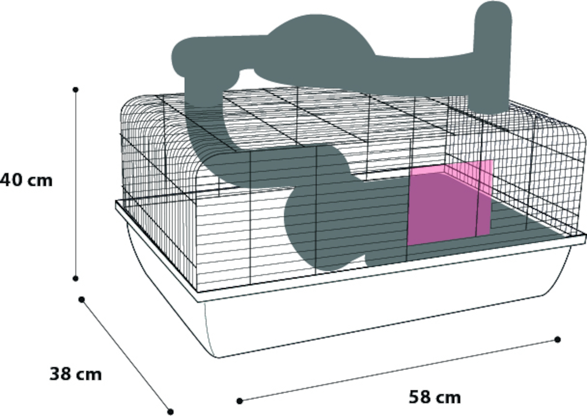Flamingo Cage Figo Beige Brown Black