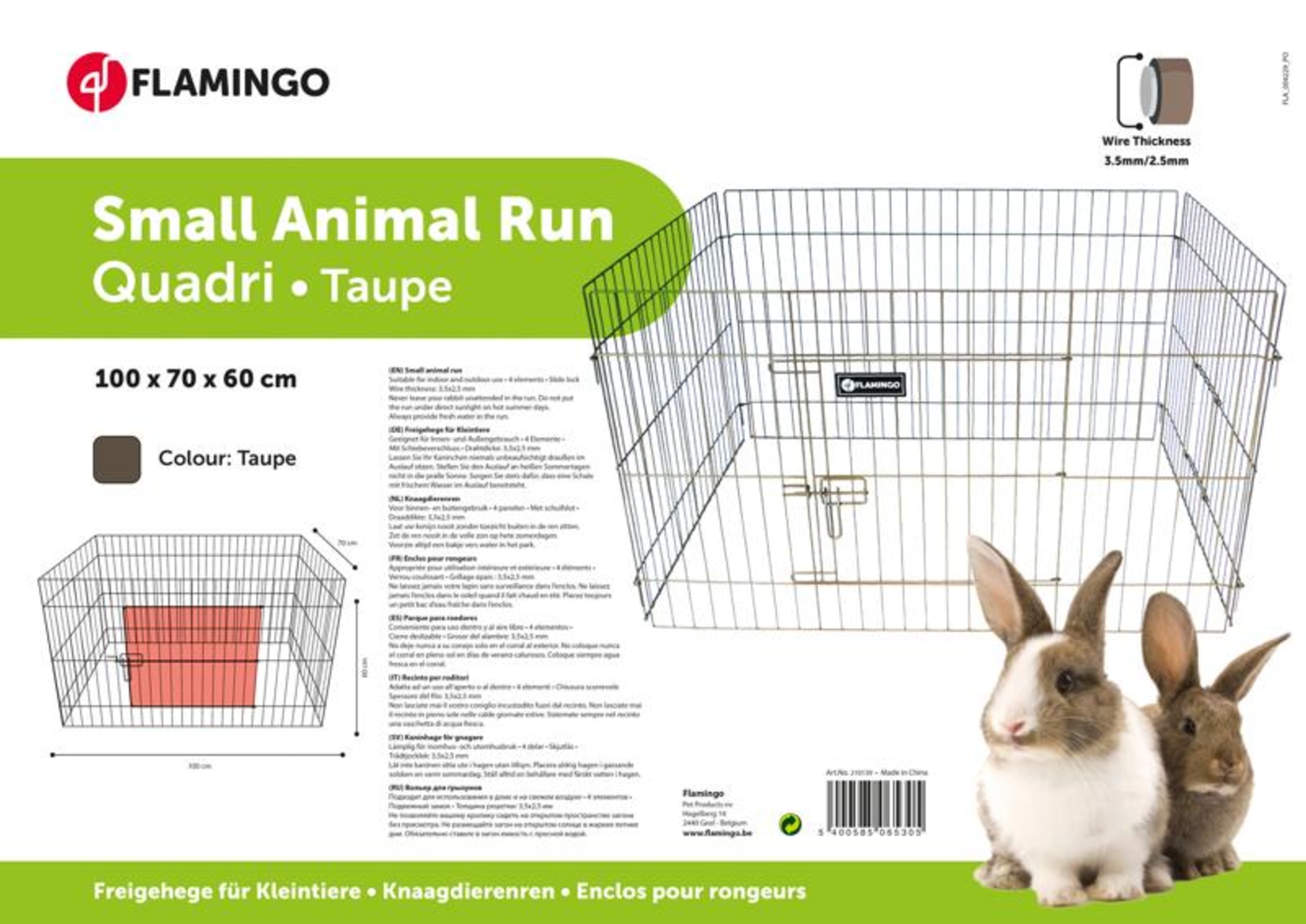 Flamingo Enclos Quadri Taupe