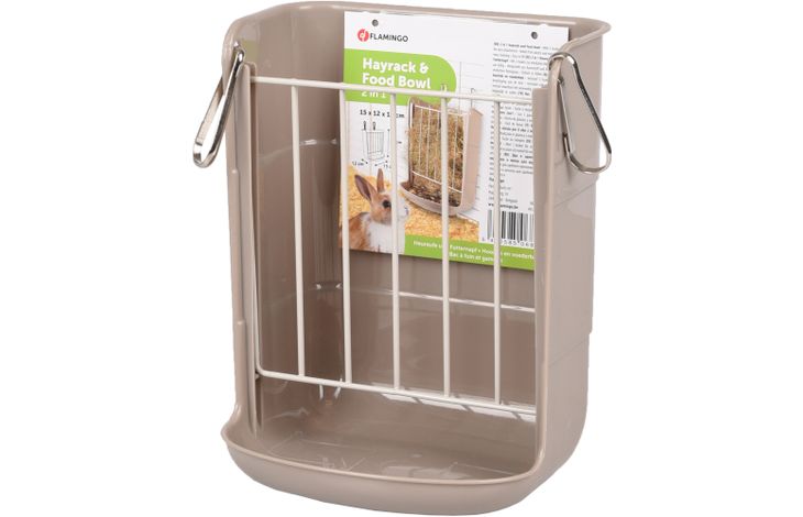 Flamingo Hayrack & Feeding trough Hammy Taupe