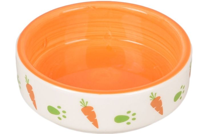 Flamingo Futter- und Trinknapf Iggy Rund Weiß & Orange