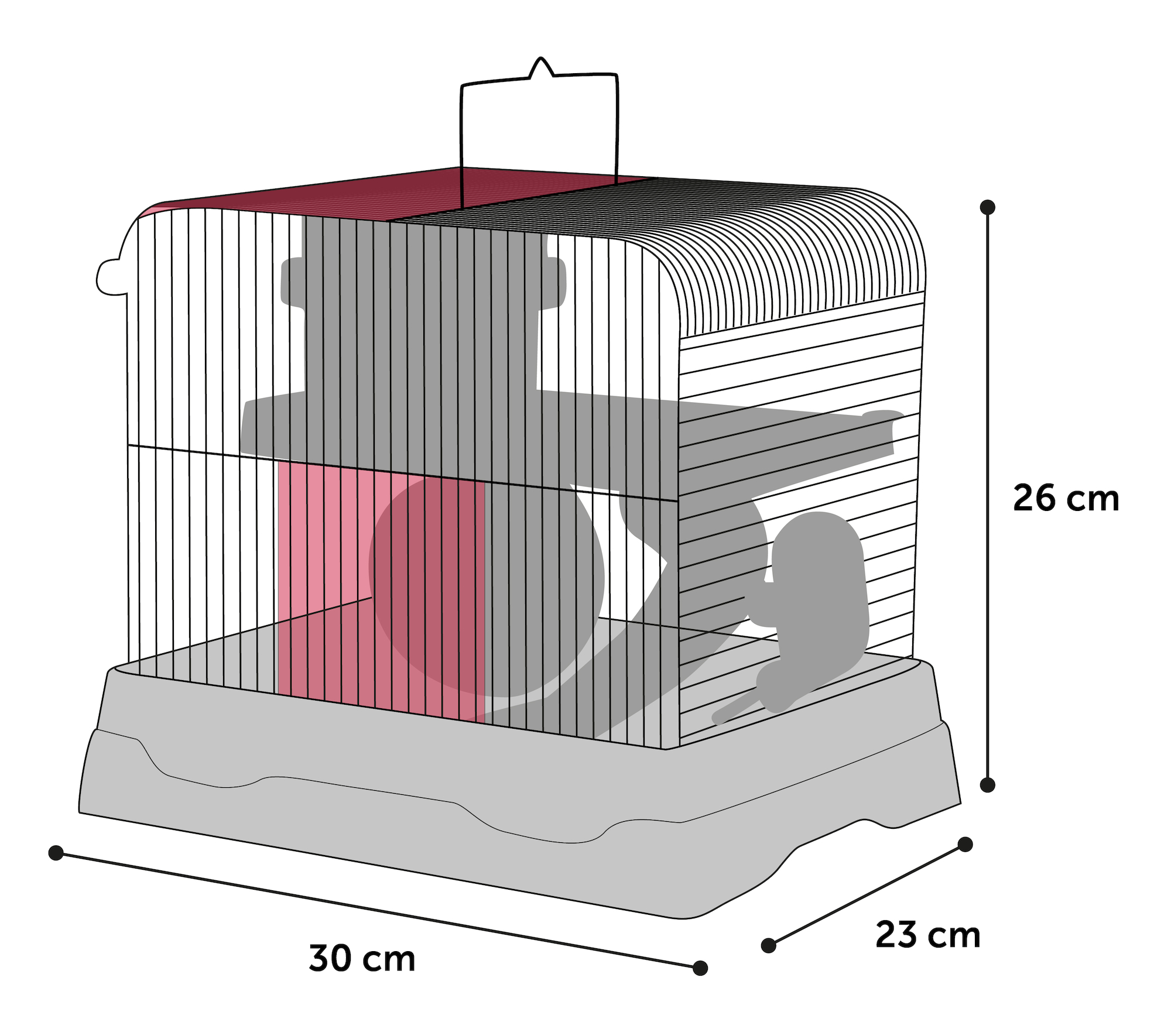 Flamingo Cage Dinky Grey White