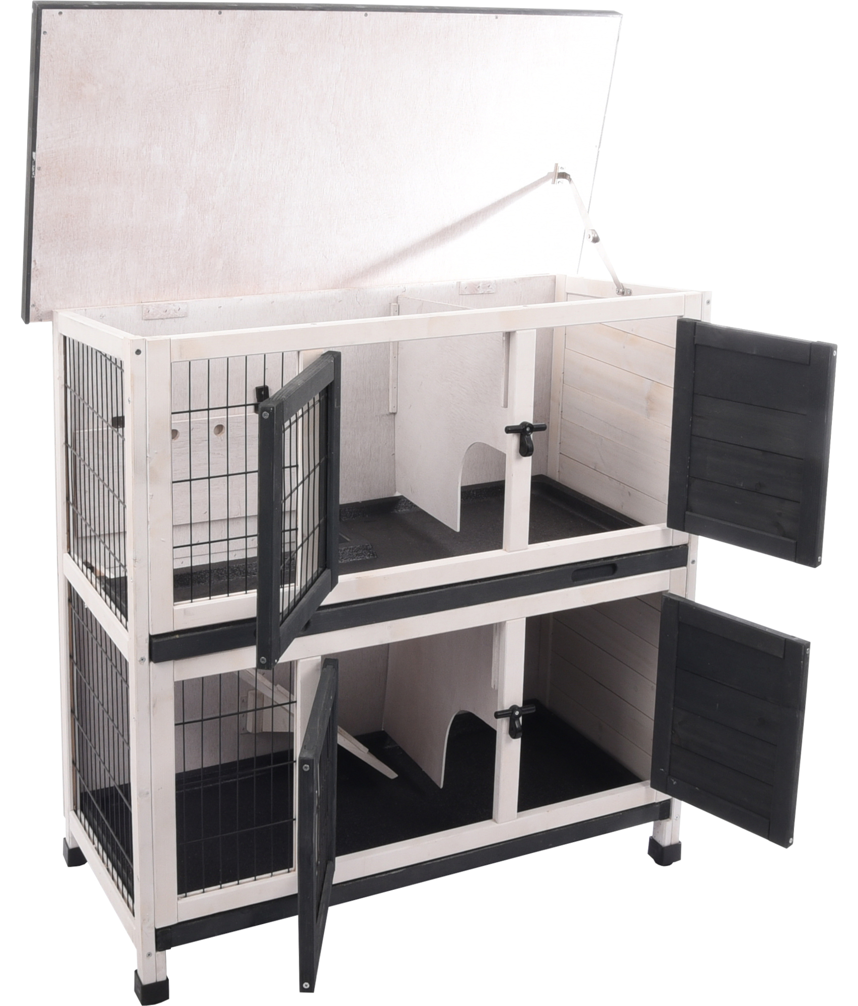 Flamingo Rabbit hutch Combi 1 Rustic Grey