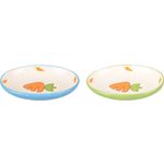 Feeding and drinking bowl Hamster Ozzy Oval Green & White