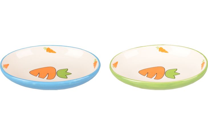 Flamingo Gamelle pour la nourriture et l'eau Hamster Ozzy Ovale Vert & Blanc