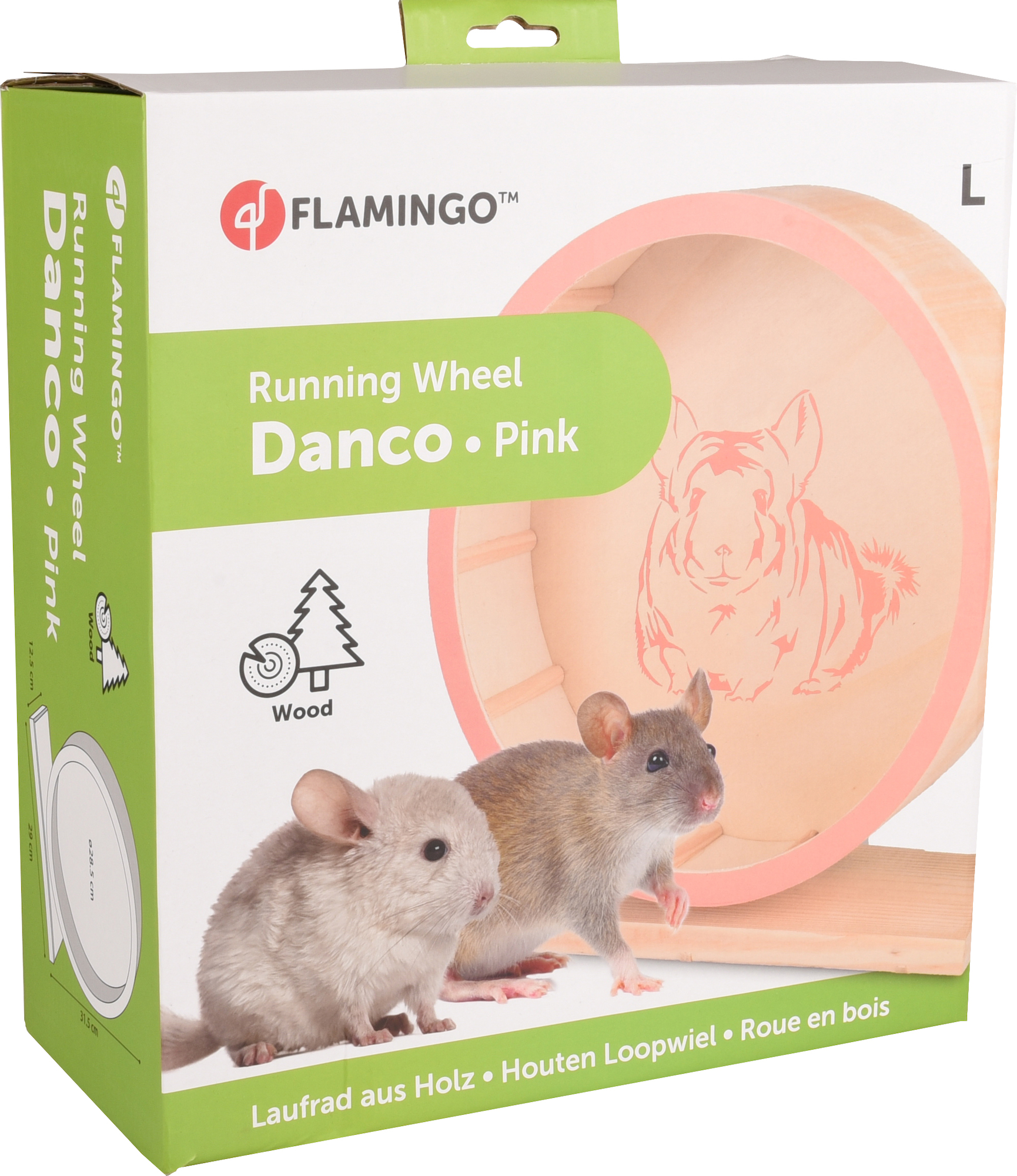 Flamingo Toy Danco Exercise wheel Light brown
