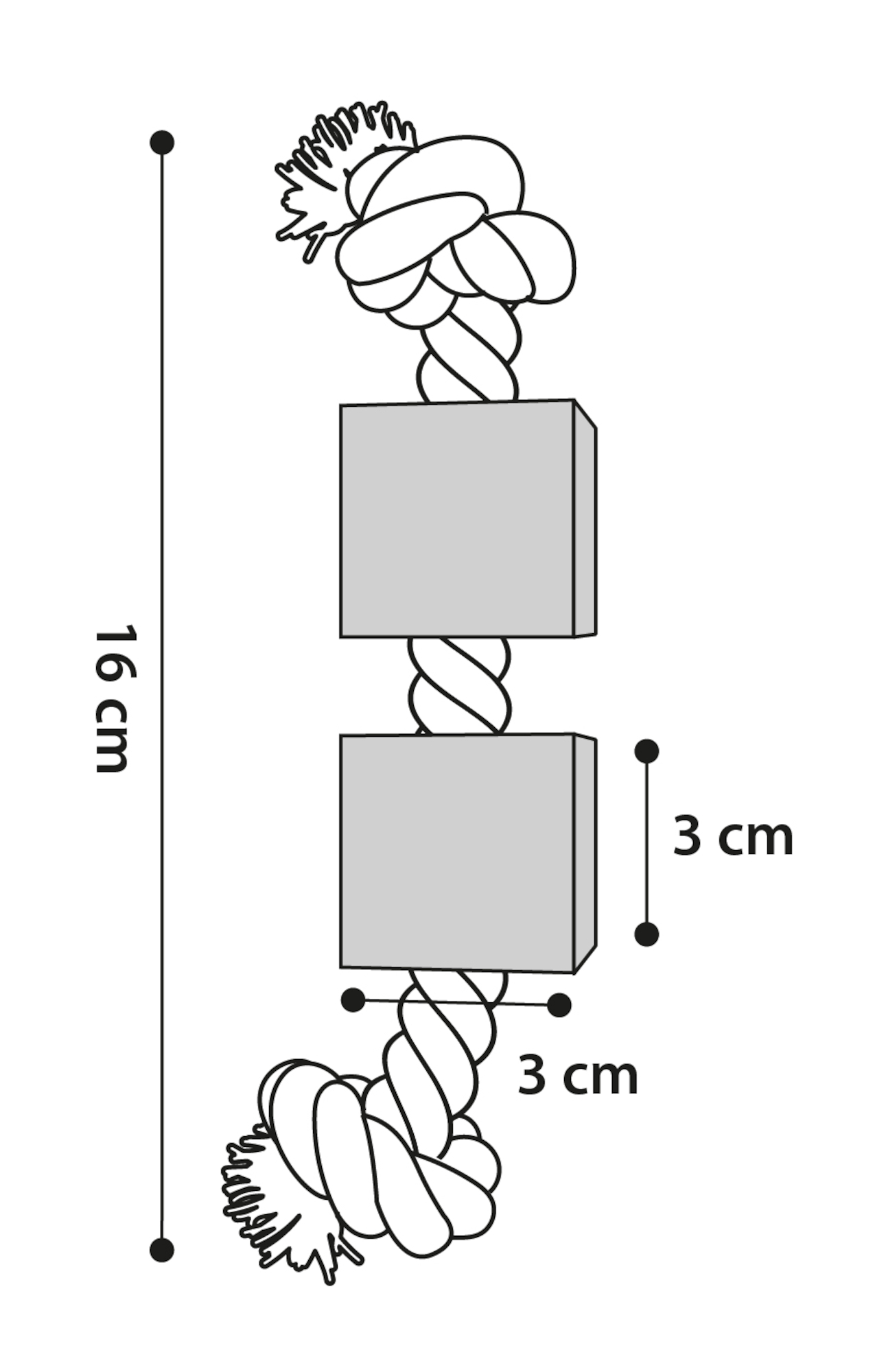 Flamingo Toy BBQ Beads & Cord Light brown