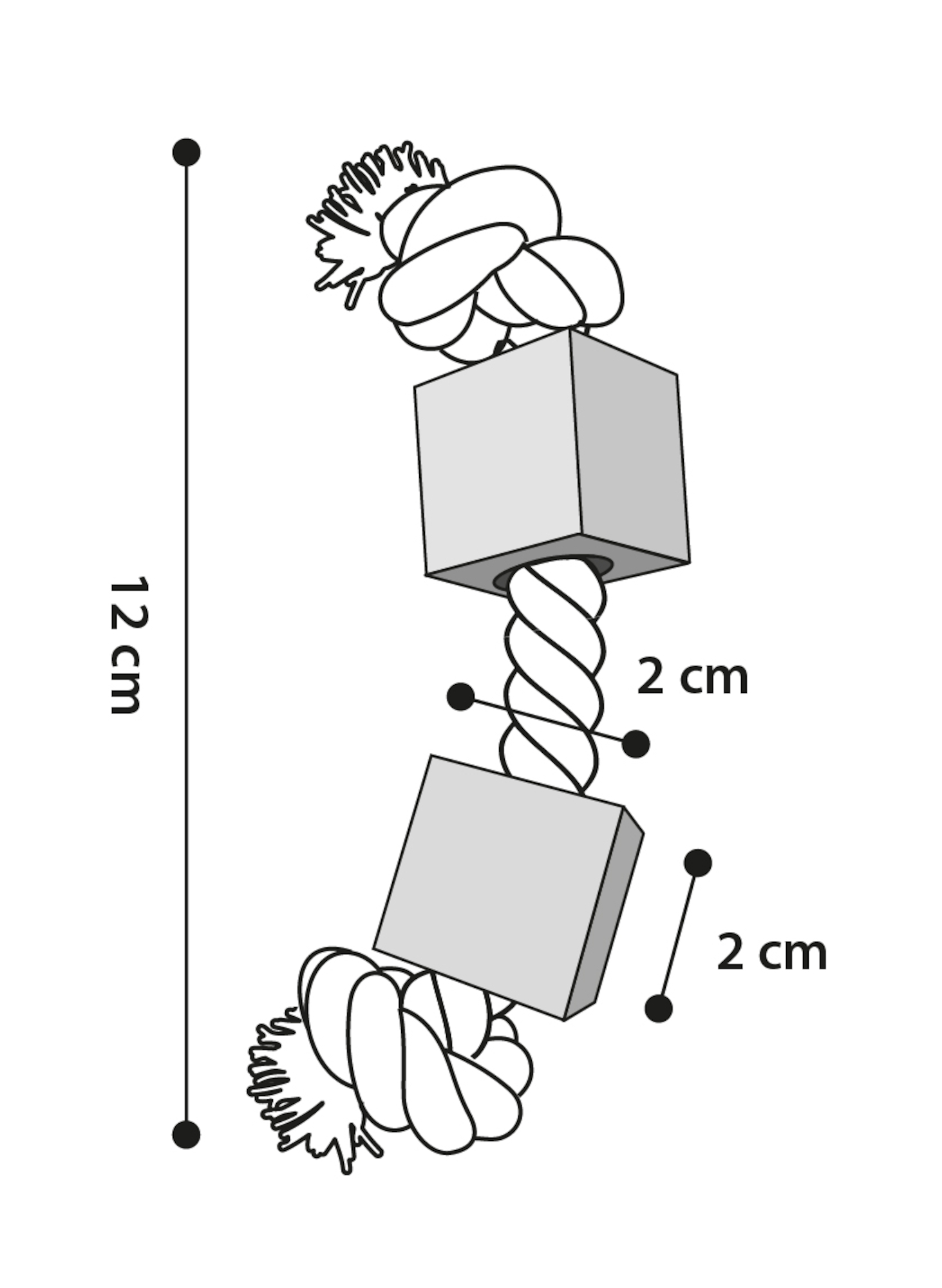Flamingo Toy BBQ Beads & Cord Light brown