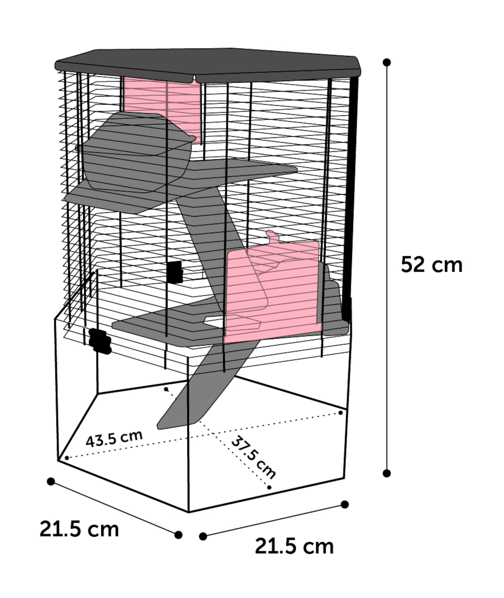 Flamingo Cage Vitru Black