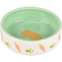 Flamingo Bol para comida y bebida Hámster Aila Redondo Blanco & Verde