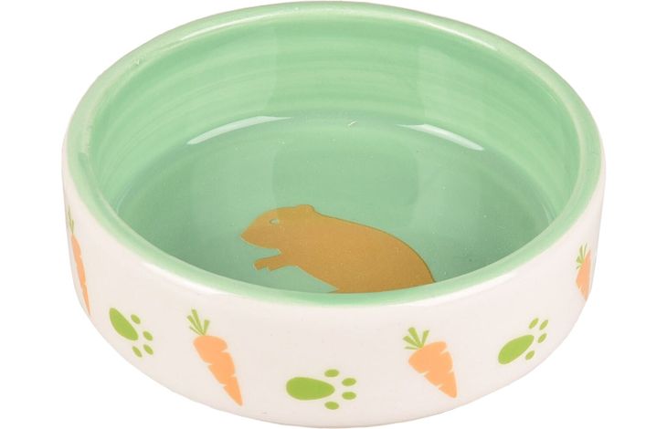 Flamingo Bol para comida y bebida Hámster Aila Redondo Blanco & Verde