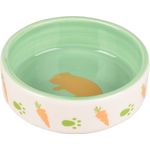 Feeding and drinking bowl Guinea pig Hamster Mouse Aila Round White & Green