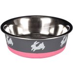 Eet- en drinkpot Nelly Rond Fuchsia & Grijs & Zilver