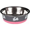 Futter- und Trinknapf Nelly Rund Fuchsie & Grau & Silber