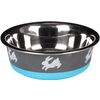 Feeding and drinking bowl Nelly Round Blue & Dark grey & Silver