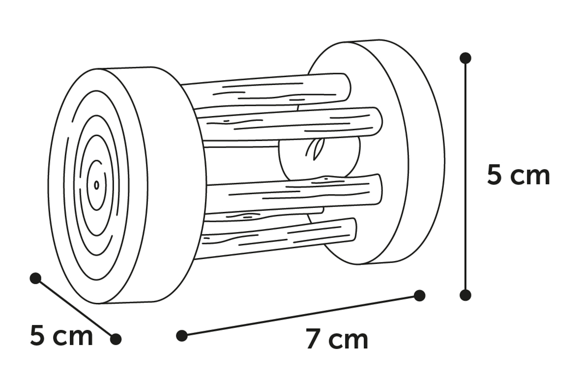 Flamingo Spielzeug Pure Home Rolly Rolle Braun