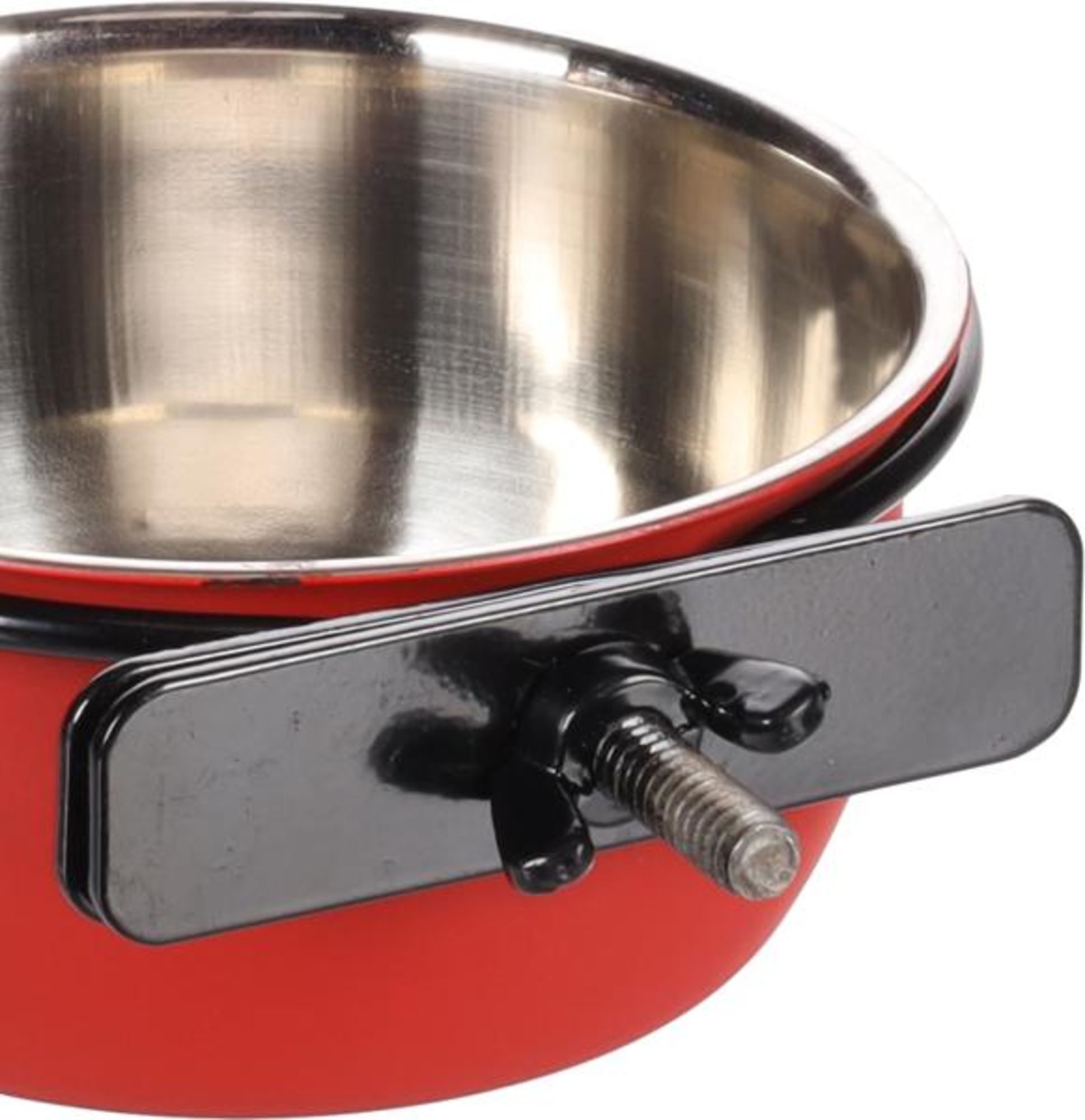 Flamingo Feeding and drinking bowl Avaro Round Black & Red & Silver