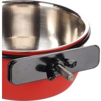 Flamingo Feeding and drinking bowl Avaro Round Black & Red & Silver