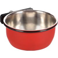 Flamingo Feeding and drinking bowl Avaro Round Black & Red & Silver