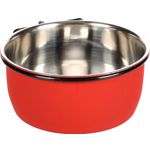 Feeding and drinking bowl Avaro Round Black & Red & Silver