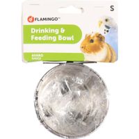 Flamingo Feeding and drinking bowl Avaro Round Black & Red & Silver